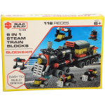 6 in 1 Steam Train Blocks 118pcs