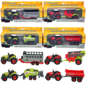 Diecast Farm Tractor & Trailer (4 asstd)