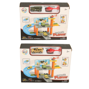 Garage Parking Lot with Car & Helicopter