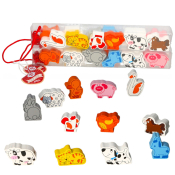 Wooden Chunky Thread An Animal 12pcs