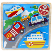 Wooden Chunky Vehicle Puzzle 4pcs
