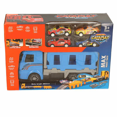 Folding Launch Truck with 4 Metal Cars (2 asstd)