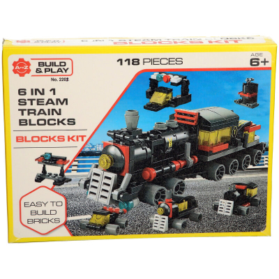 6 in 1 Steam Train Blocks 118pcs