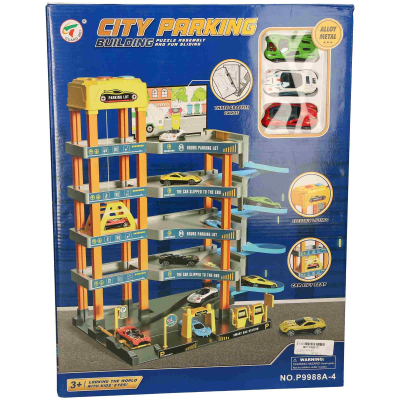 Garage Parking Lot with 3 Metal Cars