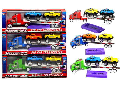 Big Rig Transporter with Launcher & 2 Trucks