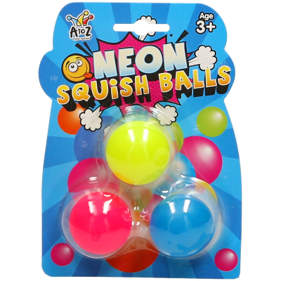 Neon Squish Balls 3pcs