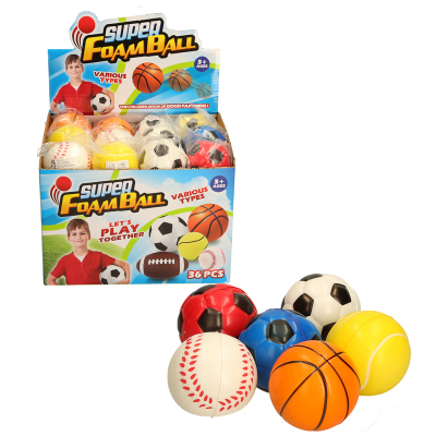 Foam Sports Ball 6cm in CDU (6 asstd)