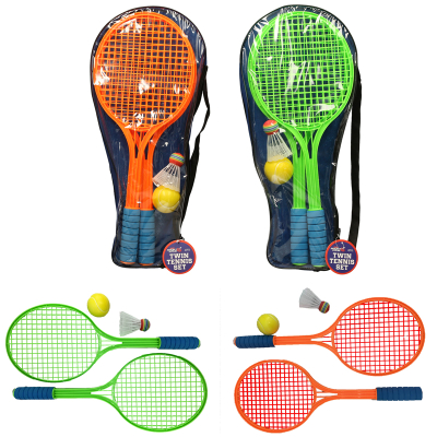 Racket Set with Ball & Shuttlecock Twin Set in Bag (2 asstd)